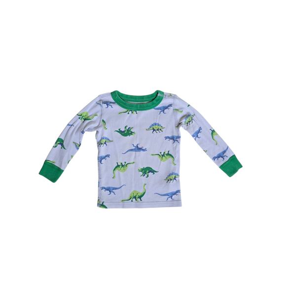 Hanna Andersson Moon and Back Green Dinosaur Long John Pajama's 18-24 Months - Picture 5 of 7